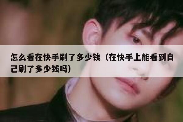 怎么看在快手刷了多少钱（在快手上能看到自己刷了多少钱吗） 第1张