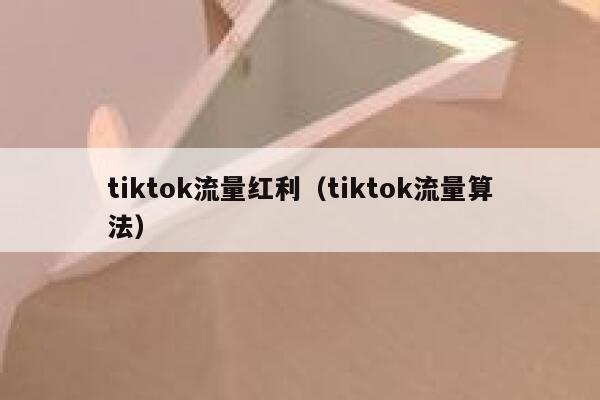 tiktok流量红利（tiktok流量算法） 第1张