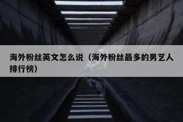 海外粉丝英文怎么说（海外粉丝最多的男艺人排行榜） 第1张