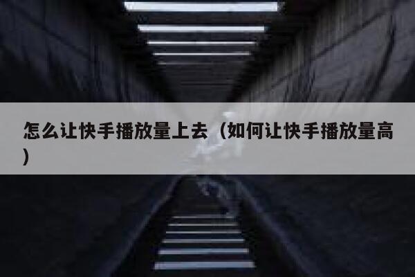 怎么让快手播放量上去（如何让快手播放量高） 第1张