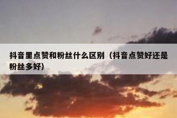 抖音里点赞和粉丝什么区别（抖音点赞好还是粉丝多好） 第1张