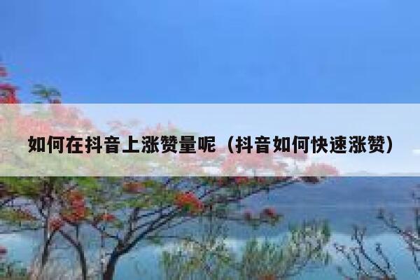 如何在抖音上涨赞量呢（抖音如何快速涨赞） 第1张