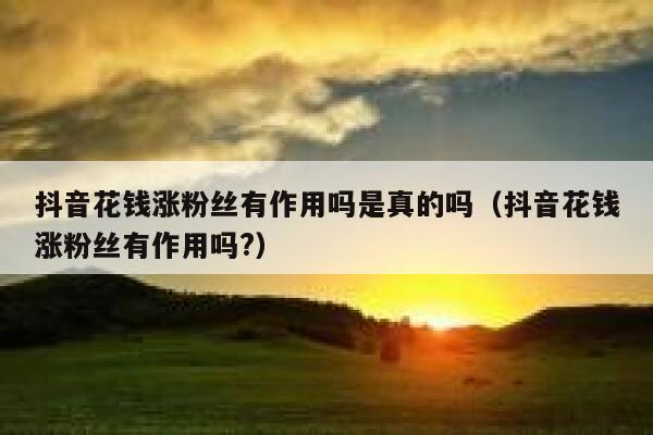 抖音花钱涨粉丝有作用吗是真的吗（抖音花钱涨粉丝有作用吗?） 第1张