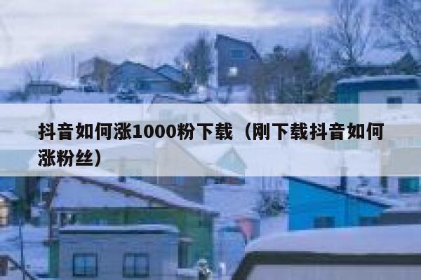 抖音如何涨1000粉下载（刚下载抖音如何涨粉丝） 第1张