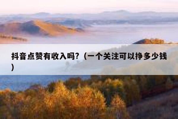 抖音点赞有收入吗?（一个关注可以挣多少钱） 第1张