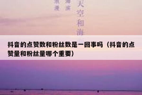 抖音的点赞数和粉丝数是一回事吗（抖音的点赞量和粉丝量哪个重要） 第1张
