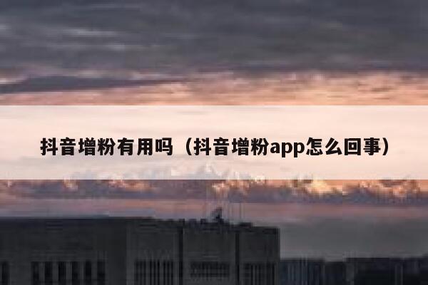 抖音增粉有用吗（抖音增粉app怎么回事） 第1张