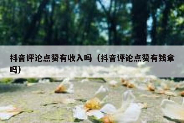 抖音评论点赞有收入吗（抖音评论点赞有钱拿吗） 第1张