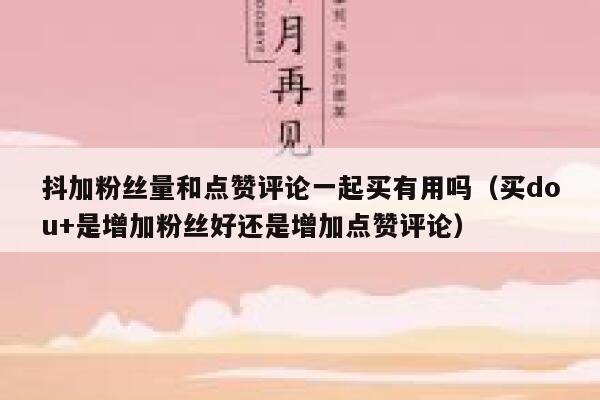 抖加粉丝量和点赞评论一起买有用吗（买dou+是增加粉丝好还是增加点赞评论） 第1张