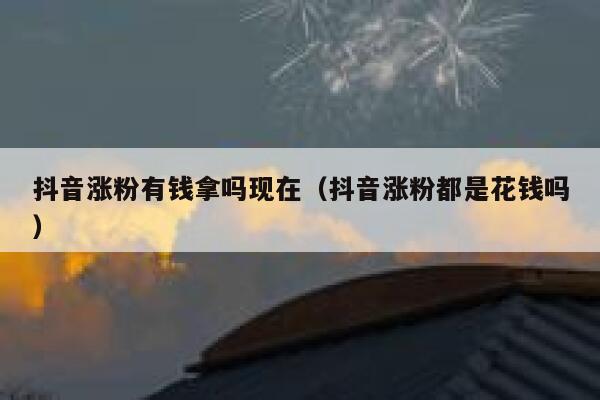 抖音涨粉有钱拿吗现在（抖音涨粉都是花钱吗） 第1张