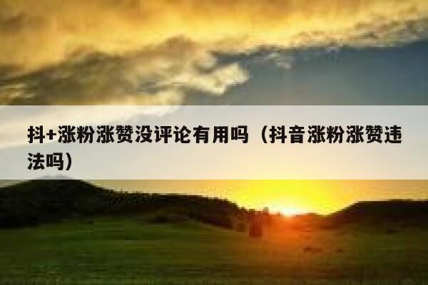 抖+涨粉涨赞没评论有用吗（抖音涨粉涨赞违法吗） 第1张