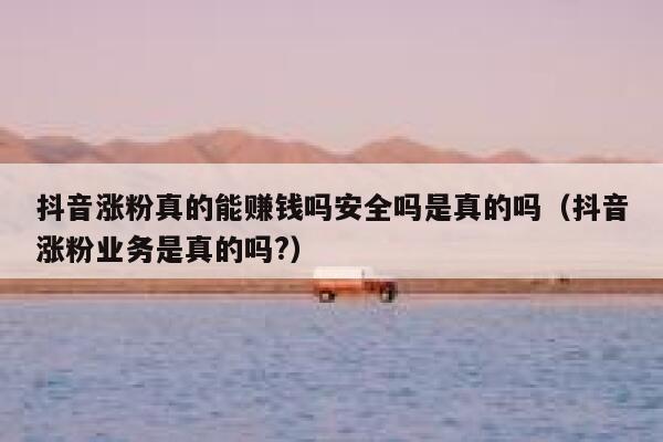 抖音涨粉真的能赚钱吗安全吗是真的吗（抖音涨粉业务是真的吗?） 第1张