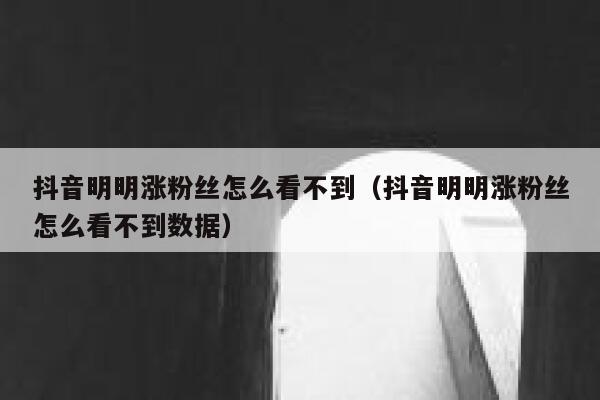 抖音明明涨粉丝怎么看不到（抖音明明涨粉丝怎么看不到数据） 第1张