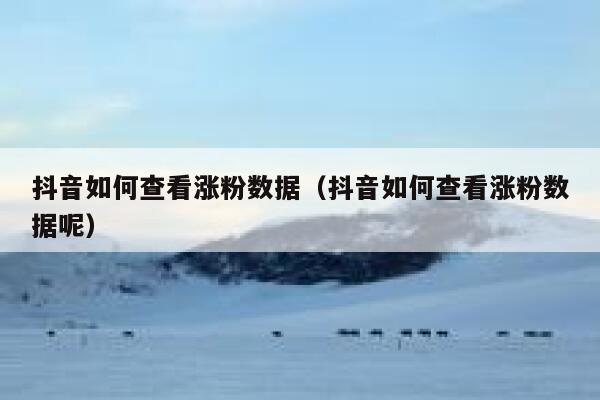 抖音如何查看涨粉数据（抖音如何查看涨粉数据呢） 第1张