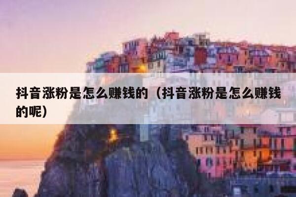 抖音涨粉是怎么赚钱的（抖音涨粉是怎么赚钱的呢） 第1张