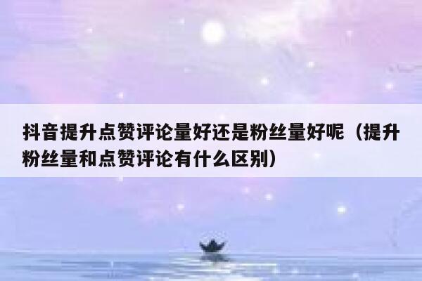 抖音提升点赞评论量好还是粉丝量好呢（提升粉丝量和点赞评论有什么区别） 第1张
