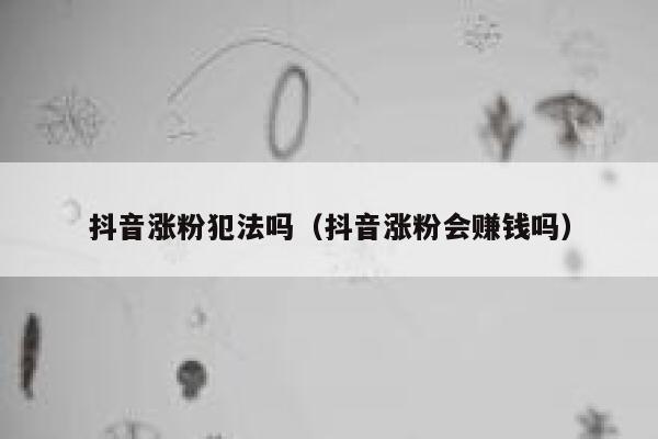 抖音涨粉犯法吗（抖音涨粉会赚钱吗） 第1张