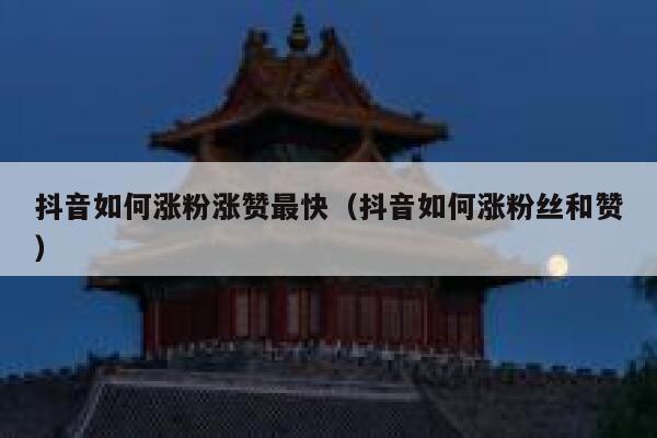 抖音如何涨粉涨赞最快（抖音如何涨粉丝和赞） 第1张