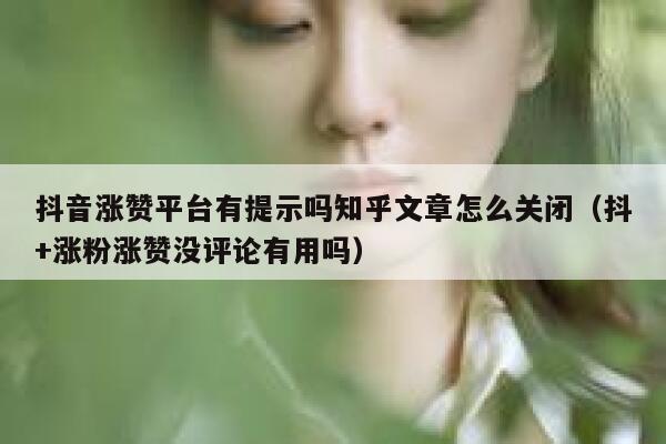 抖音涨赞平台有提示吗知乎文章怎么关闭（抖+涨粉涨赞没评论有用吗） 第1张