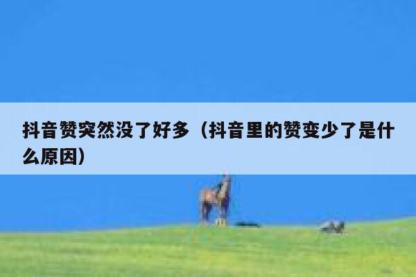 抖音赞突然没了好多（抖音里的赞变少了是什么原因） 第1张