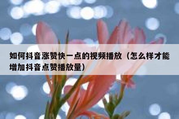 如何抖音涨赞快一点的视频播放（怎么样才能增加抖音点赞播放量） 第1张