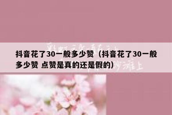 抖音花了30一般多少赞（抖音花了30一般多少赞 点赞是真的还是假的） 第1张