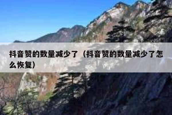 抖音赞的数量减少了（抖音赞的数量减少了怎么恢复） 第1张