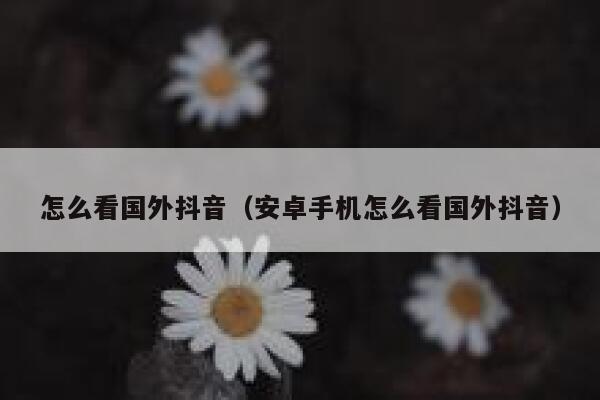 怎么看国外抖音（安卓手机怎么看国外抖音） 第1张