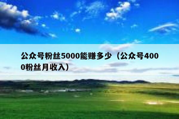 公众号粉丝5000能赚多少（公众号4000粉丝月收入） 第1张