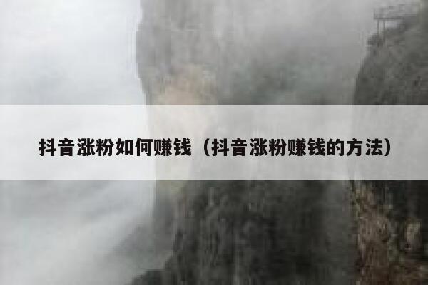 抖音涨粉如何赚钱（抖音涨粉赚钱的方法） 第1张
