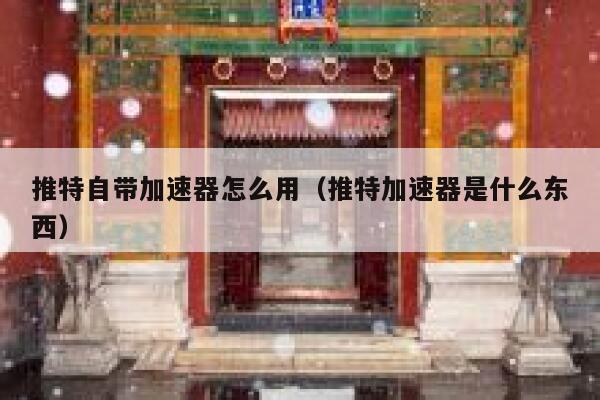 推特自带加速器怎么用（推特加速器是什么东西） 第1张