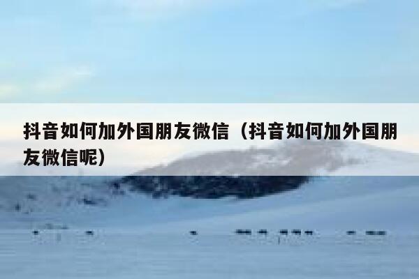 抖音如何加外国朋友微信（抖音如何加外国朋友微信呢） 第1张