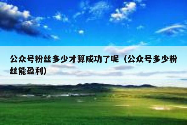 公众号粉丝多少才算成功了呢（公众号多少粉丝能盈利） 第1张