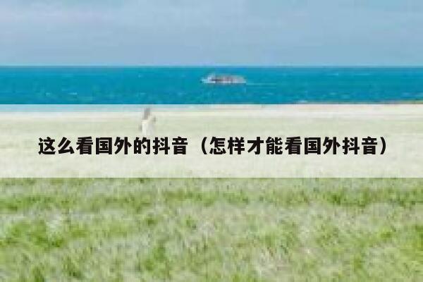 这么看国外的抖音（怎样才能看国外抖音） 第1张
