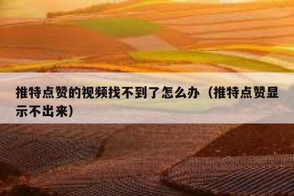 推特点赞的视频找不到了怎么办（推特点赞显示不出来） 第1张