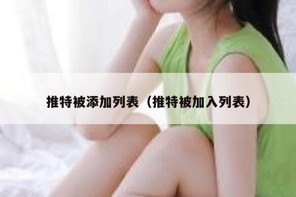 推特被添加列表（推特被加入列表） 第1张