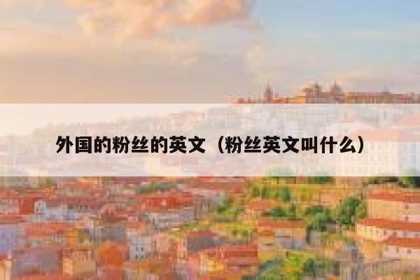外国的粉丝的英文（粉丝英文叫什么） 第1张