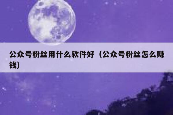 公众号粉丝用什么软件好（公众号粉丝怎么赚钱） 第1张