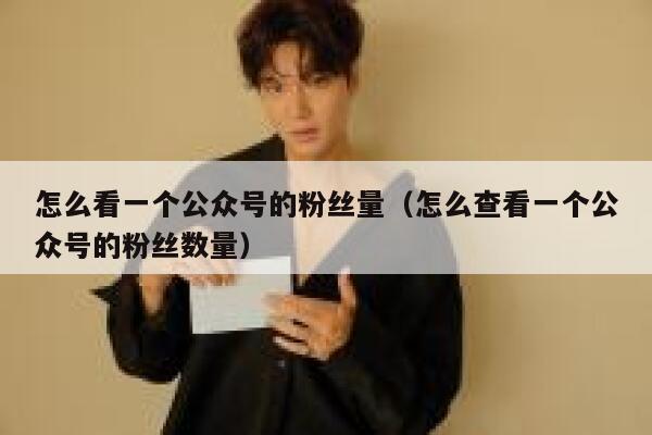 怎么看一个公众号的粉丝量（怎么查看一个公众号的粉丝数量） 第1张