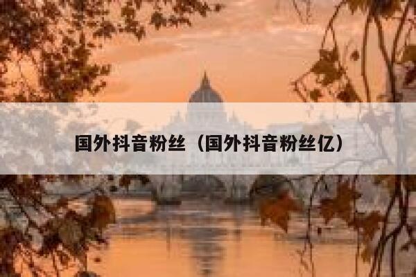国外抖音粉丝（国外抖音粉丝亿） 第1张