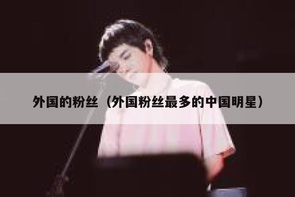 外国的粉丝（外国粉丝最多的中国明星） 第1张