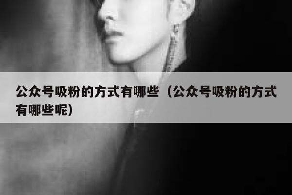 公众号吸粉的方式有哪些（公众号吸粉的方式有哪些呢） 第1张