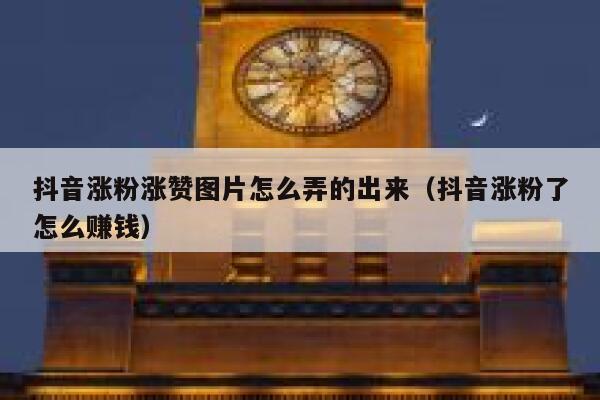 抖音涨粉涨赞图片怎么弄的出来（抖音涨粉了怎么赚钱） 第1张