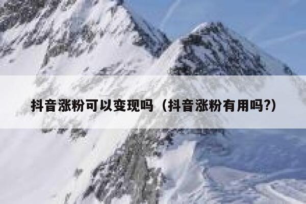 抖音涨粉可以变现吗（抖音涨粉有用吗?） 第1张