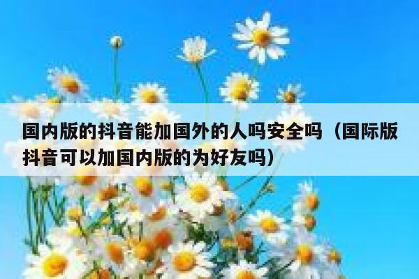 国内版的抖音能加国外的人吗安全吗（国际版抖音可以加国内版的为好友吗） 第1张