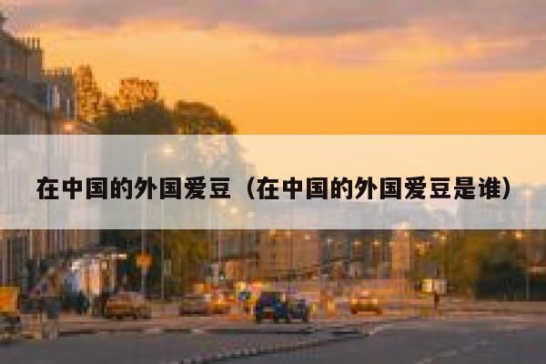 在中国的外国爱豆（在中国的外国爱豆是谁） 第1张