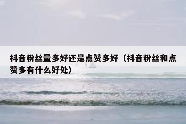 抖音粉丝量多好还是点赞多好（抖音粉丝和点赞多有什么好处） 第1张