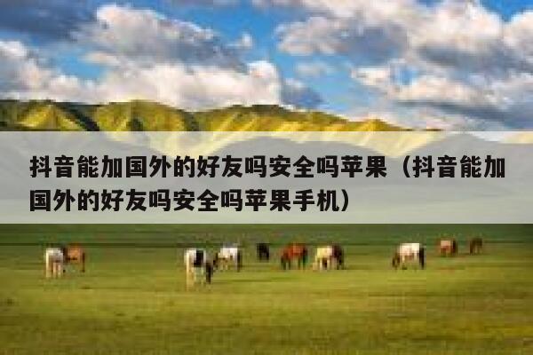 抖音能加国外的好友吗安全吗苹果（抖音能加国外的好友吗安全吗苹果手机） 第1张