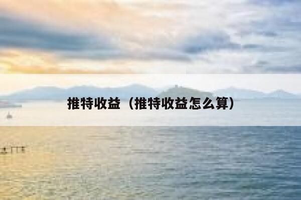 推特收益（推特收益怎么算） 第1张