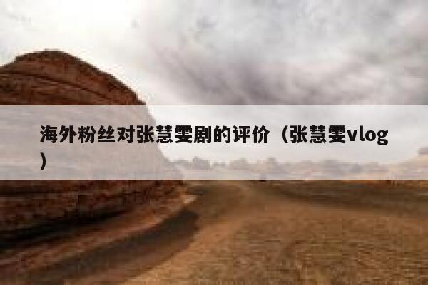 海外粉丝对张慧雯剧的评价（张慧雯vlog） 第1张